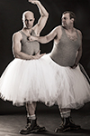 2 men in pink tutus in an ad for the St. Catharines General Hospital by commercial studio Brian Yungblut Photography in St. Catharines
